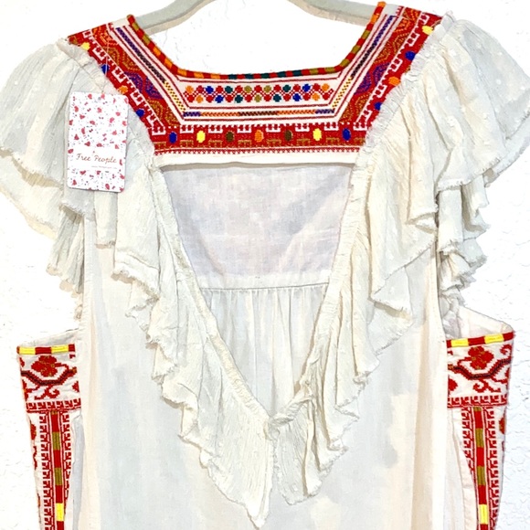 NWT Free People Day Glow Mini White Sand Dress. S - Picture 11 of 13